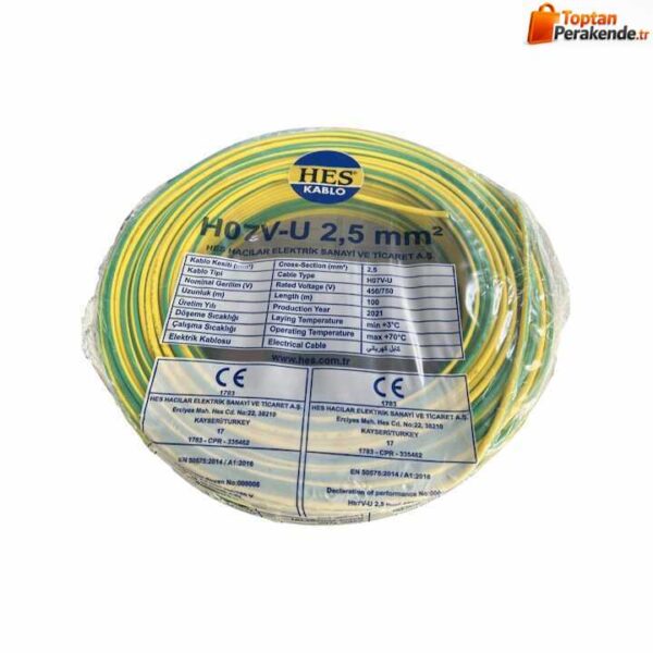 Hes Nya Kablo 2,5 mm² Sarıyeşil ( H07v-U )